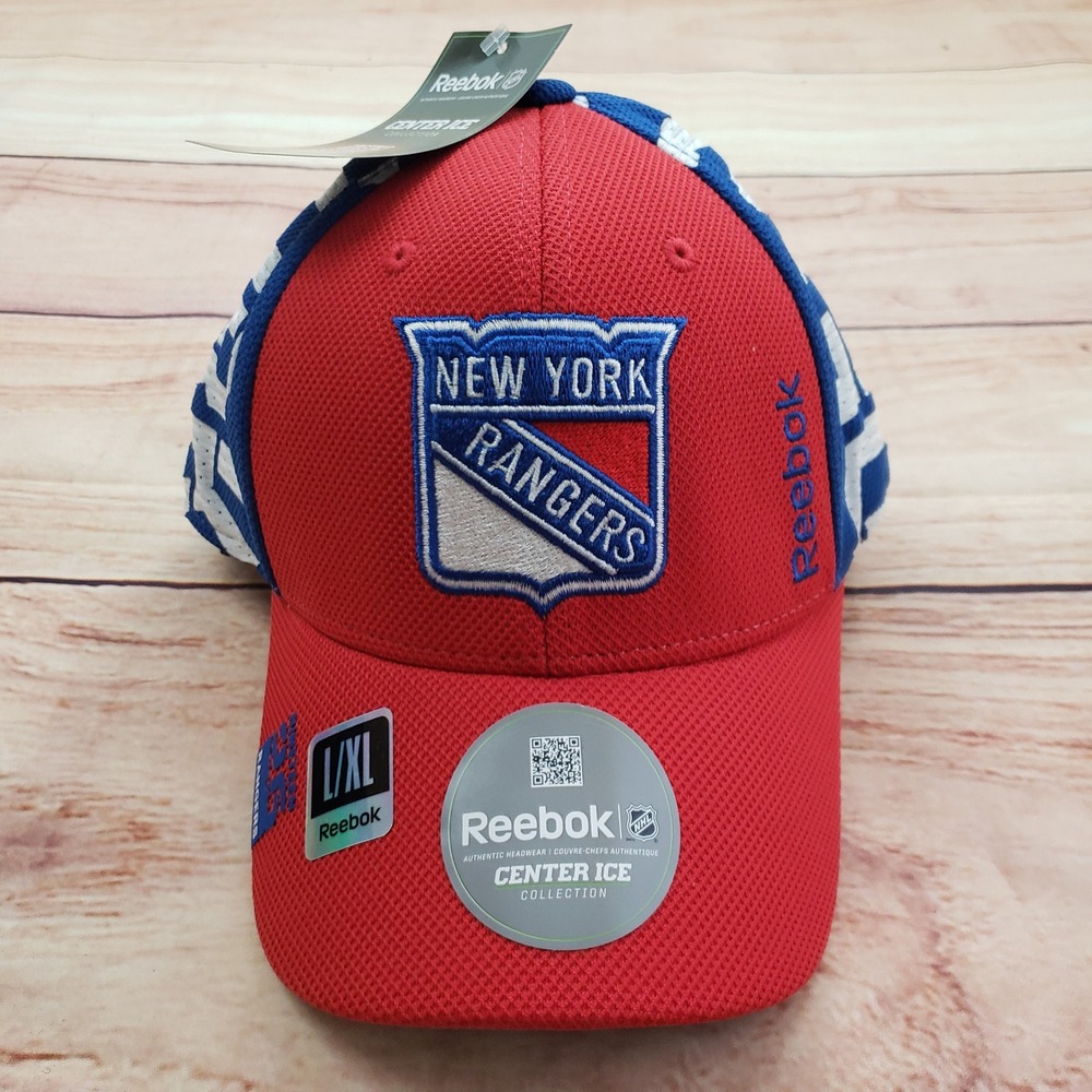 New York Rangers Hat Cap Strap Fitted Back L/XL Blue NHL Hockey Mens‎ Reebok A1